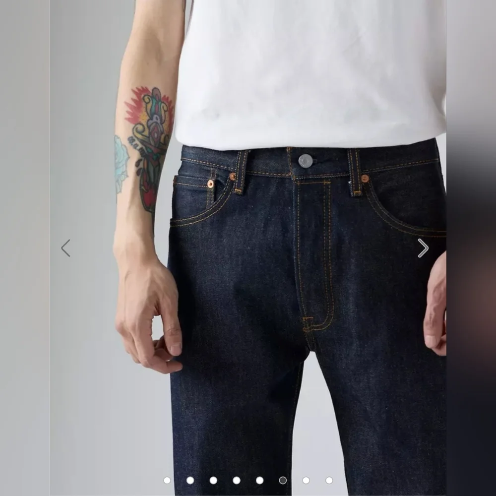 Levi's 501 Original Shrink-to-fit Men's Dark Wash Straight Leg Jeans